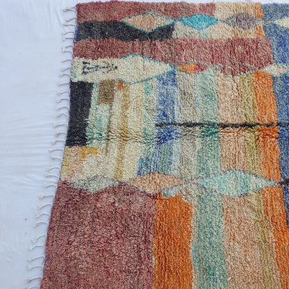 Hachla | Colorful Beni Ourain 7x10 Moroccan Rug | Handmade Berber Wool Carpet | 7'x10'50 Ft | 213x320 cm - OunizZ