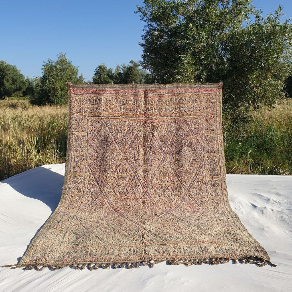 Hamkala - Vintage Moroccan Rug | Authentic Handmade Wool Rug | 9'3x6'4 Ft | 2,83x1,96 m - OunizZ