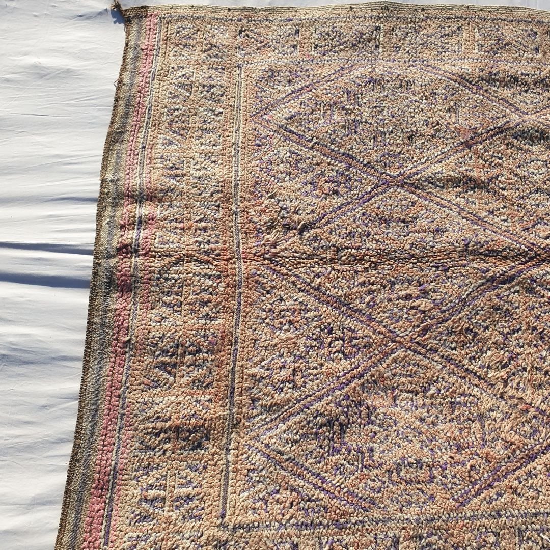 Hamkala - Vintage Moroccan Rug | Authentic Handmade Wool Rug | 9'3x6'4 Ft | 2,83x1,96 m - OunizZ