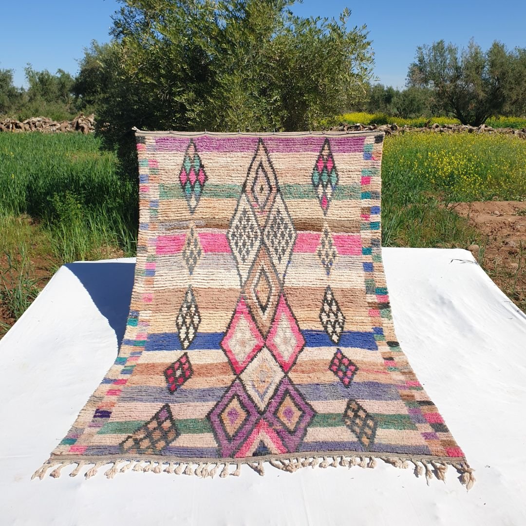 Harrda - MOROCCAN RUG 6x9 BOUJAAD Authentic Berber Rug | Handmade Living room Carpet | 9'64x6'30 Ft | 294x192 cm - OunizZ