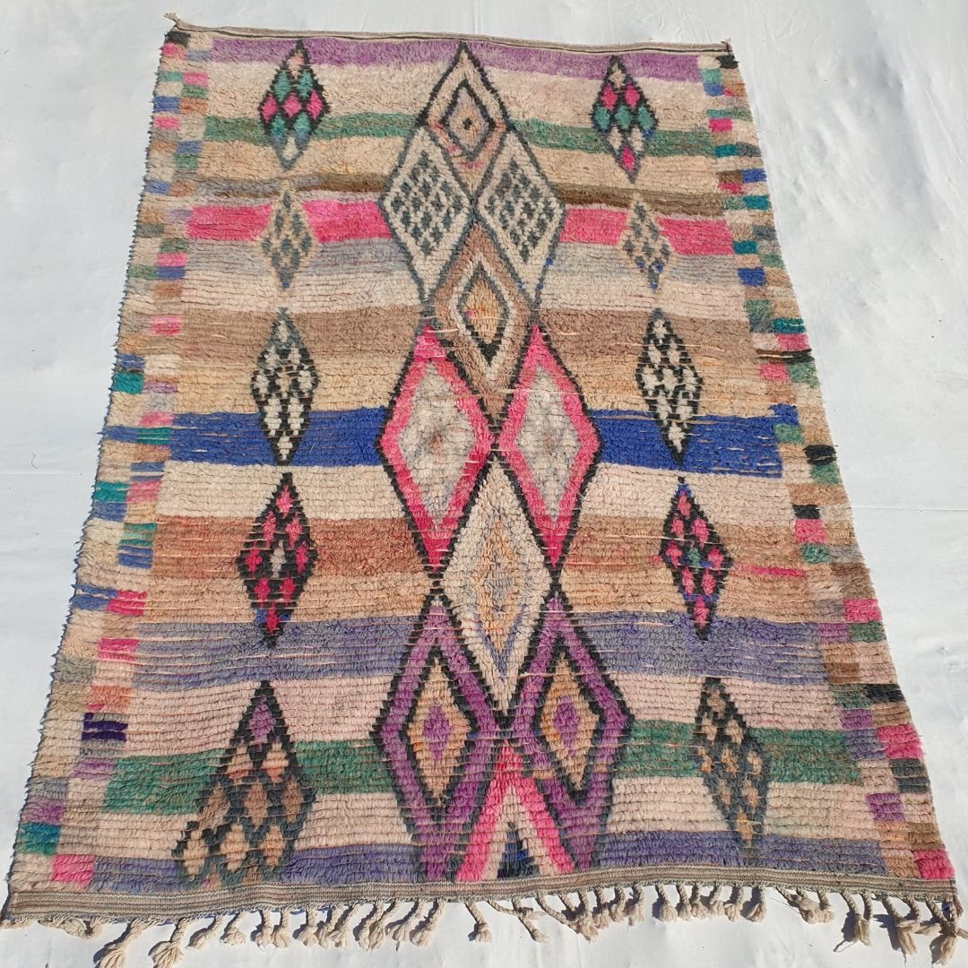 Harrda - MOROCCAN RUG 6x9 BOUJAAD Authentic Berber Rug | Handmade Living room Carpet | 9'64x6'30 Ft | 294x192 cm - OunizZ