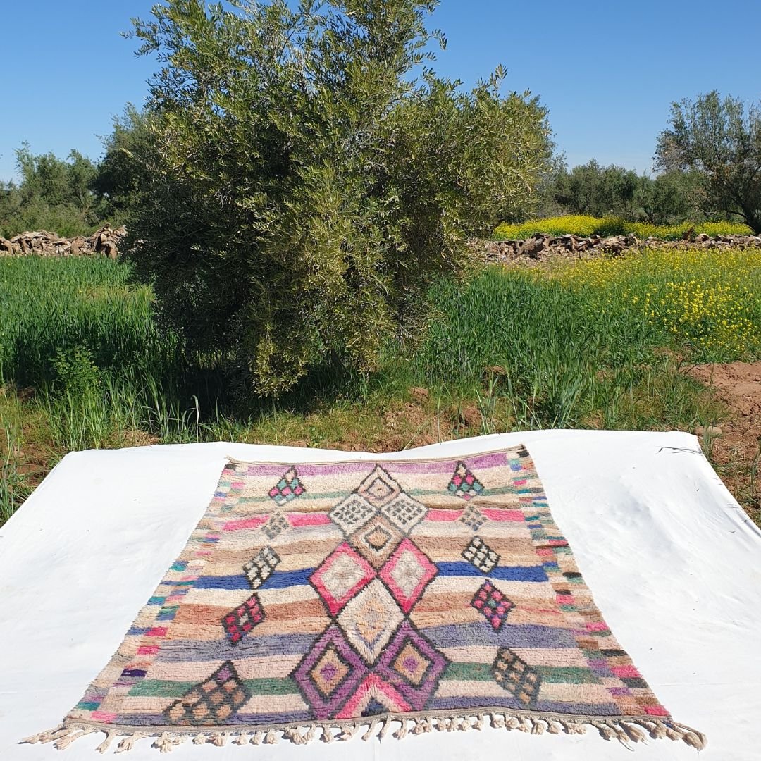 Harrda - MOROCCAN RUG 6x9 BOUJAAD Authentic Berber Rug | Handmade Living room Carpet | 9'64x6'30 Ft | 294x192 cm - OunizZ