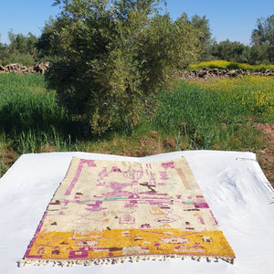 Hiyali - MOROCCAN RUG 6x9 BOUJAAD Authentic Berber Rug | Handmade Living room Carpet | 9'28x6'56 Ft | 283x200 cm - OunizZ