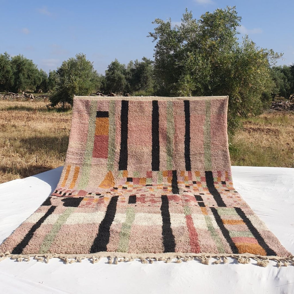 Hmana - Pink Moroccan Rug 9x13 Boujad Berber | Authentic Berber Living room Rug | 9'50x13'80 Ft | 290x421 cm - OunizZ