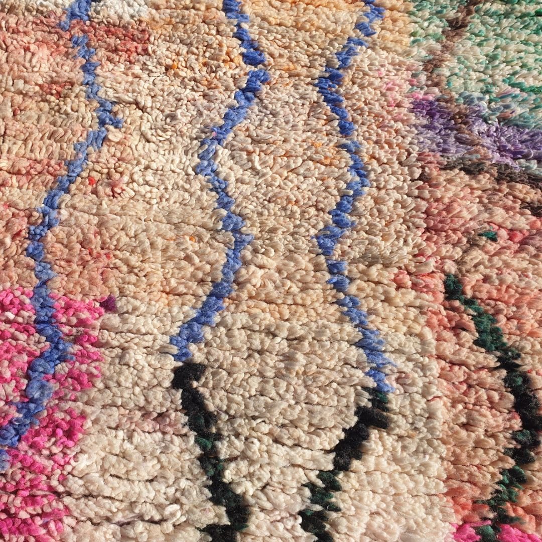 Hmissa - Colorful Vintage Moroccan Rug 5x8 | Berber Authentic Handmade Wool Carpet | 4'85x8'30 Ft | 145x252 cm - OunizZ