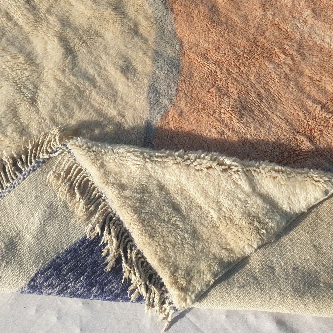 Hniwna | 6x9 Beni Mrirt Moroccan Rug - Luxury Pastel Red Plush Wool Berber Carpet | 6'7"x9'8" Ft | 202x296 cm - OunizZ