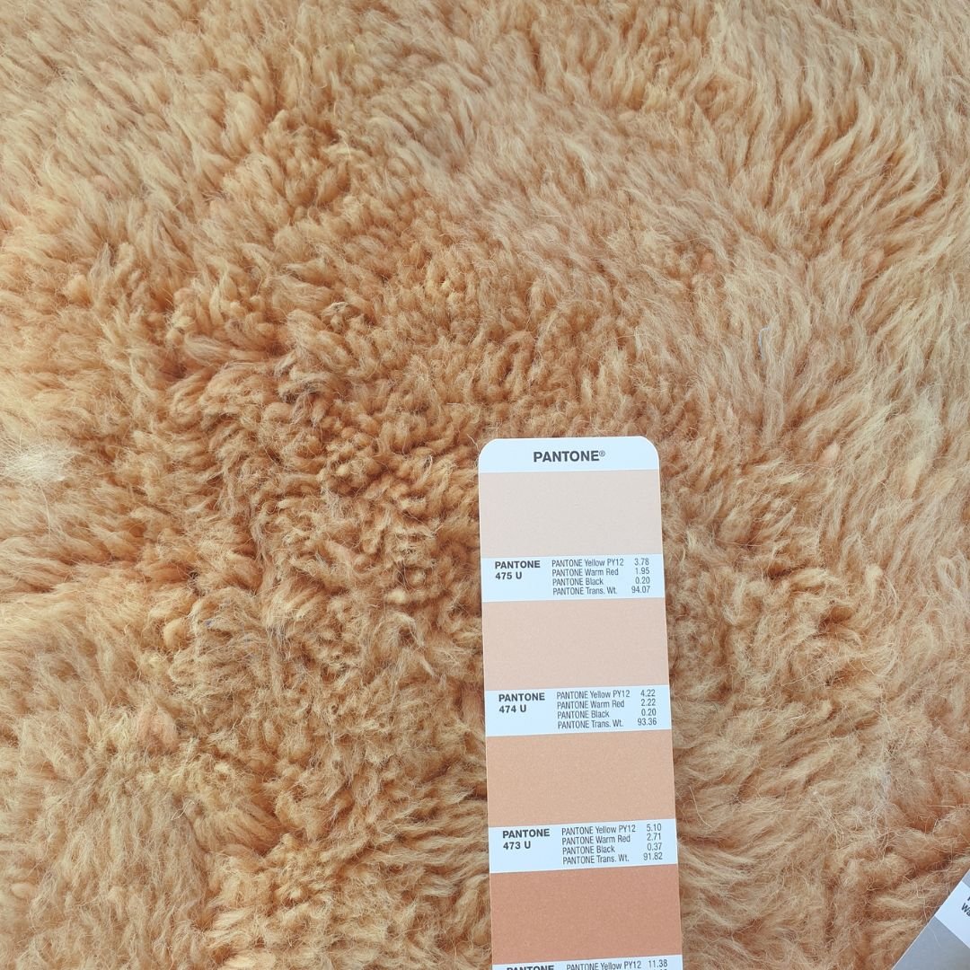 Handwoven fringes and plush pile edge of 6x9 high-quality Beni Mrirt Moroccan rug