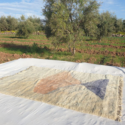 Hniwna | 6x9 Beni Mrirt Moroccan Rug - Luxury Pastel Red Plush Wool Berber Carpet | 6'7"x9'8" Ft | 202x296 cm - OunizZ