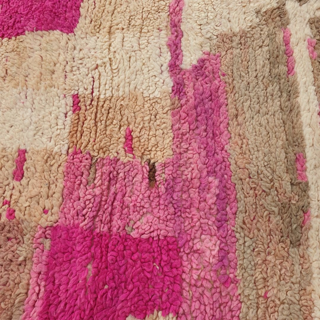 Houraj - Pink Boujad Moroccan Rug 5x8 | Handmade with 100% Authentic wool | 8'70x5'90 Ft | 265x180 cm - OunizZ