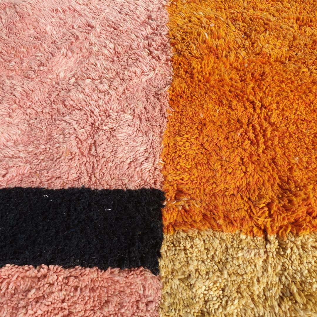 Idouh | 8x10 Moroccan Rug Pink & Orange Berber Beni Ourain for Living Room or Bedroom | 8'43x10' Ft | 257x302 cm - OunizZ