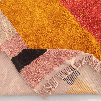 Idouh | 8x10 Moroccan Rug Pink & Orange Berber Beni Ourain for Living Room or Bedroom | 8'56x10'20 Ft | 261x311 cm - OunizZ