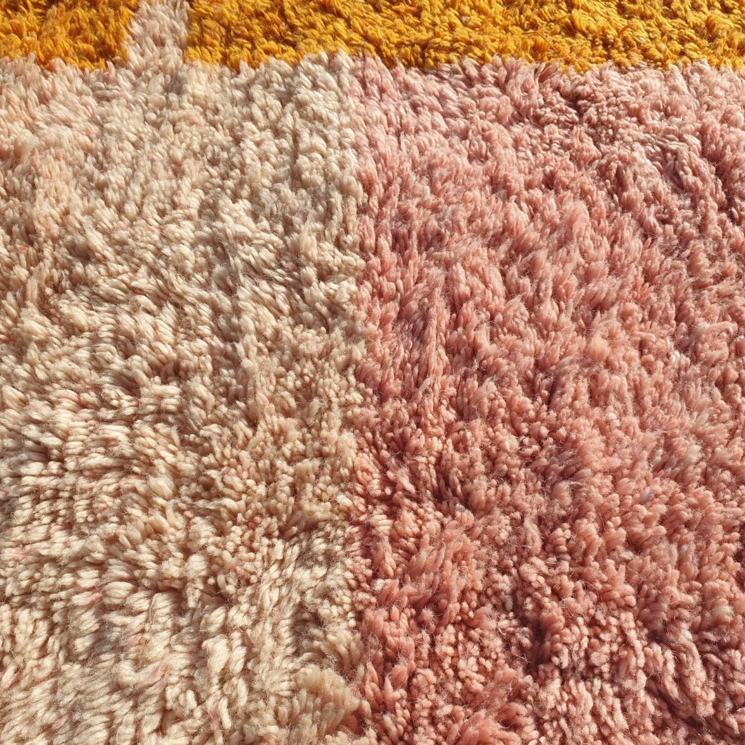 Idouh | Moroccan Rug 6x10 Pink & Orange Berber Beni Ourain for Living Room or Bedroom | 6'82x10'26 Ft | 208x313 cm - OunizZ