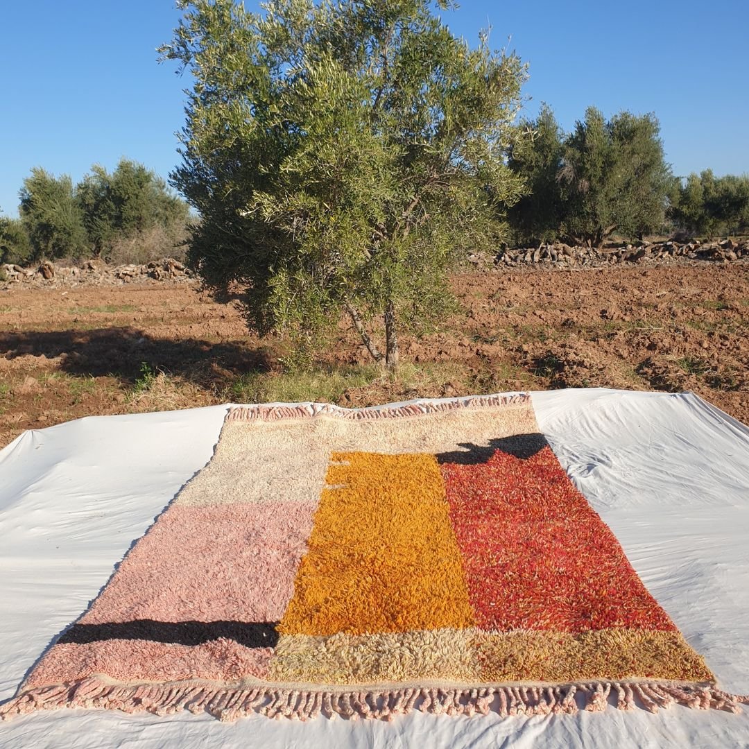 Idouh | Moroccan Rug 6x10 Pink & Orange Berber Beni Ourain for Living Room or Bedroom | 6'82x10'26 Ft | 208x313 cm - OunizZ