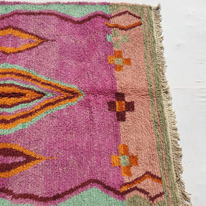 Ighla - Boujad Pink Moroccan Rug 5x8 | Berber Handmade with 100% Wool | 5'4x8'5 Ft | 164x258 cm - OunizZ