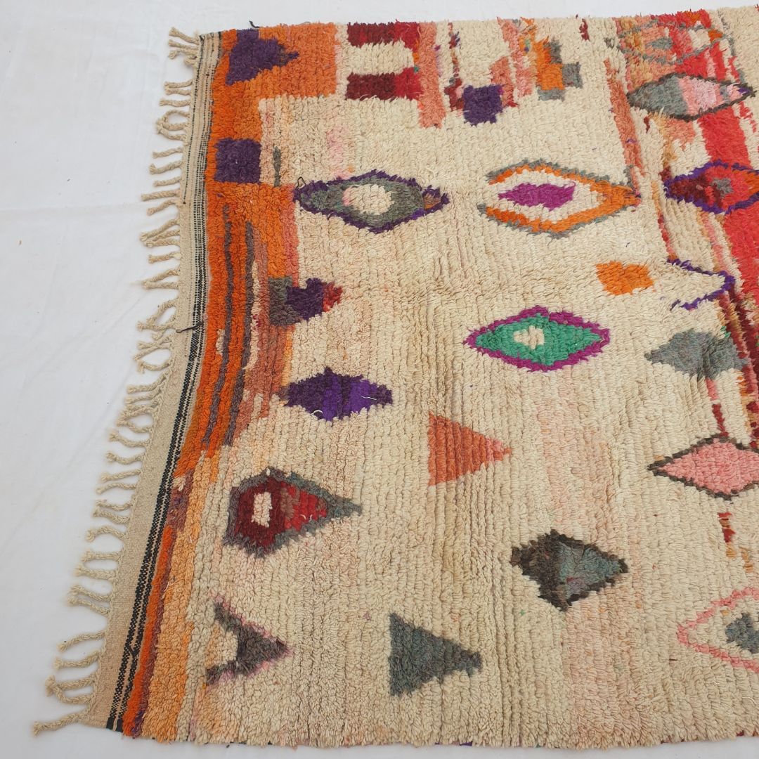 Janess - 6x9 Moroccan Rug - Vibrant Red Diamond Boujad Berber Handwoven Carpet | 6'6"x9'5" Ft | 198x288 cm - OunizZ