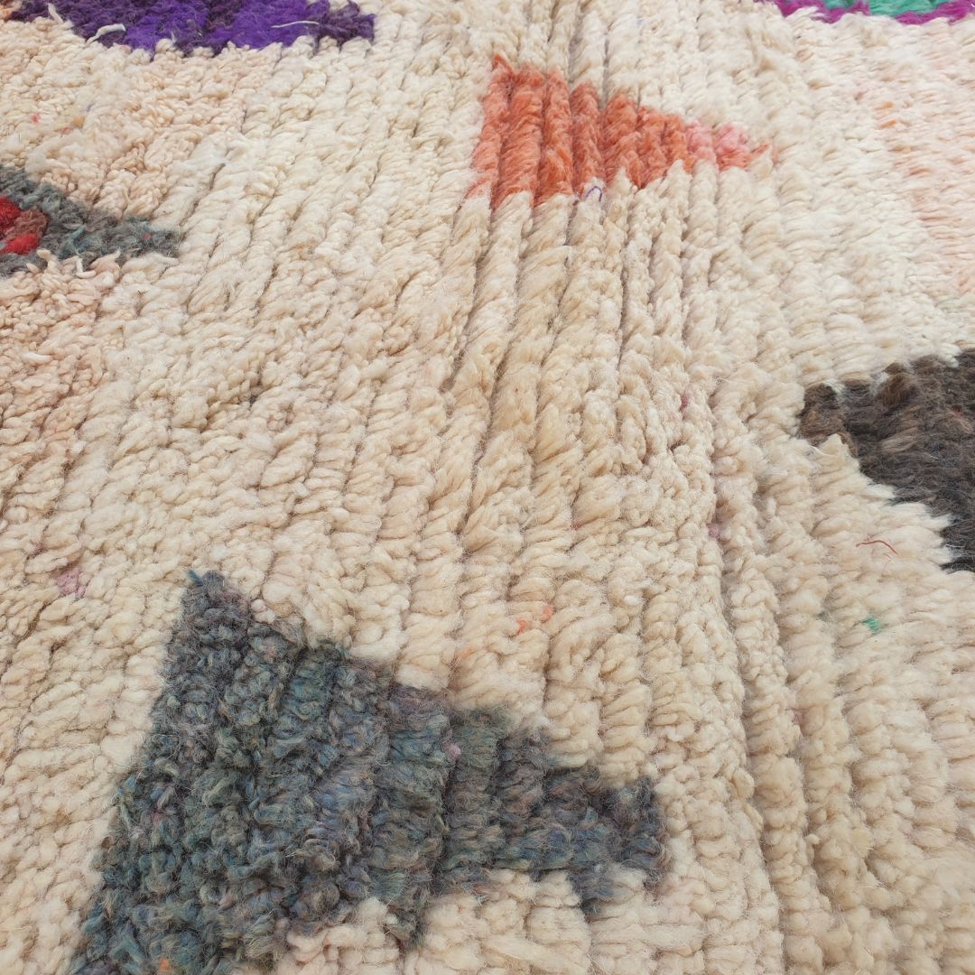 Janess - 6x9 Moroccan Rug - Vibrant Red Diamond Boujad Berber Handwoven Carpet | 6'6"x9'5" Ft | 198x288 cm - OunizZ