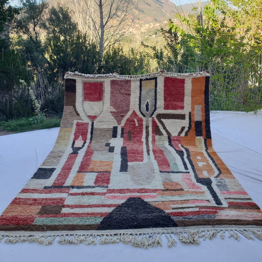 Kanma | Vintage Large Moroccan Rug 9x13 | Authentic Handmade Boujad Living room Rug | 9'65x13'15 Ft | 294x401 cm - OunizZ