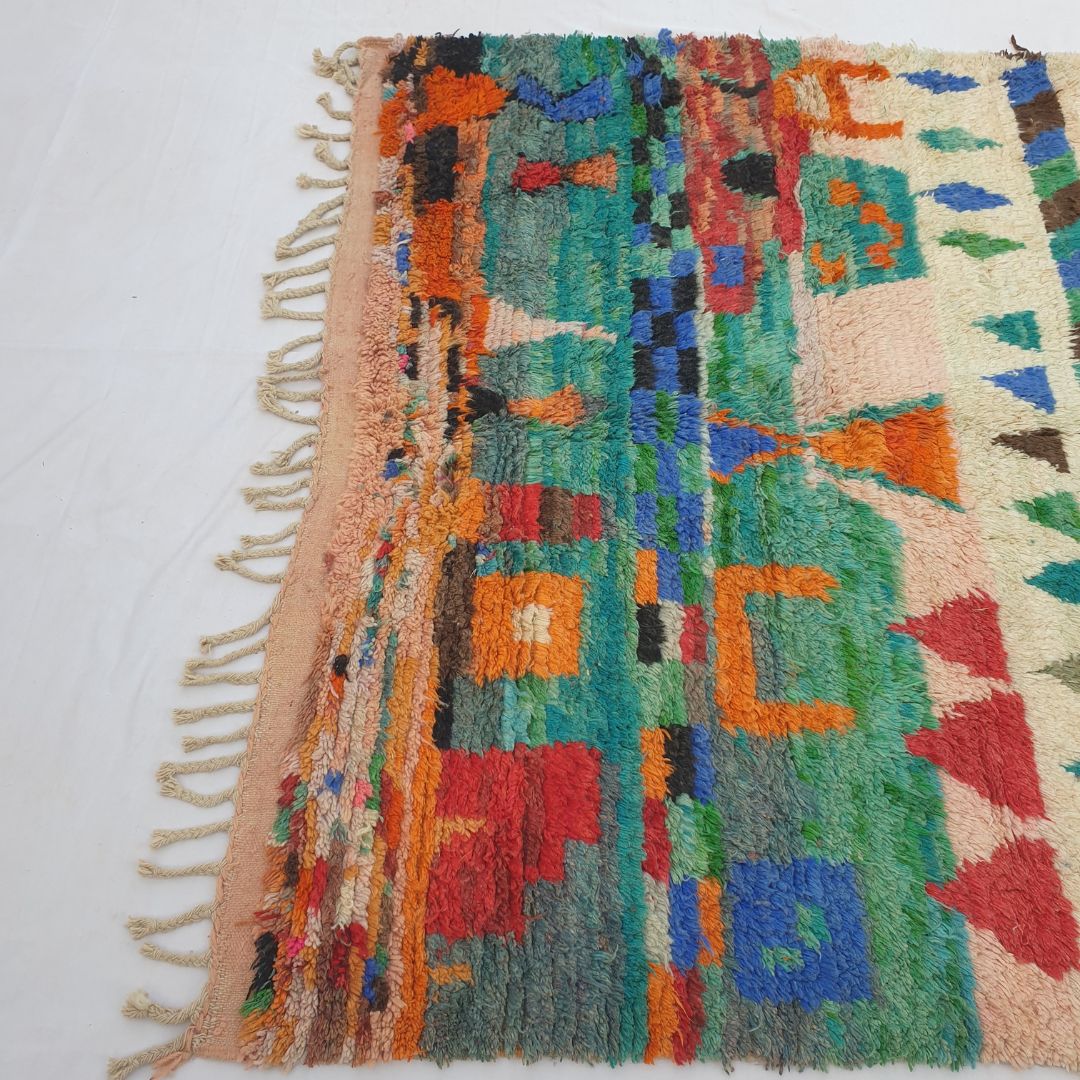 Kassra - 6x9 Moroccan Rug - Vibrant Boujad Berber Tribal Geometric Handwoven Carpet | 6'9"x9'5" Ft | 206x287 cm - OunizZ