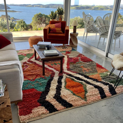 KHAYM | 9x6'7 Ft | 3x2 m | Moroccan Colorful Rug | 100% wool handmade - OunizZ