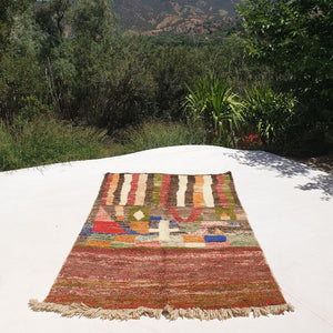 Khnaba - Boujaad Rug 5x8 | Authentic Moroccan Berber Living room & Bedroom Carpet | 5'19x8'70 Ft | 156x265 cm - OunizZ
