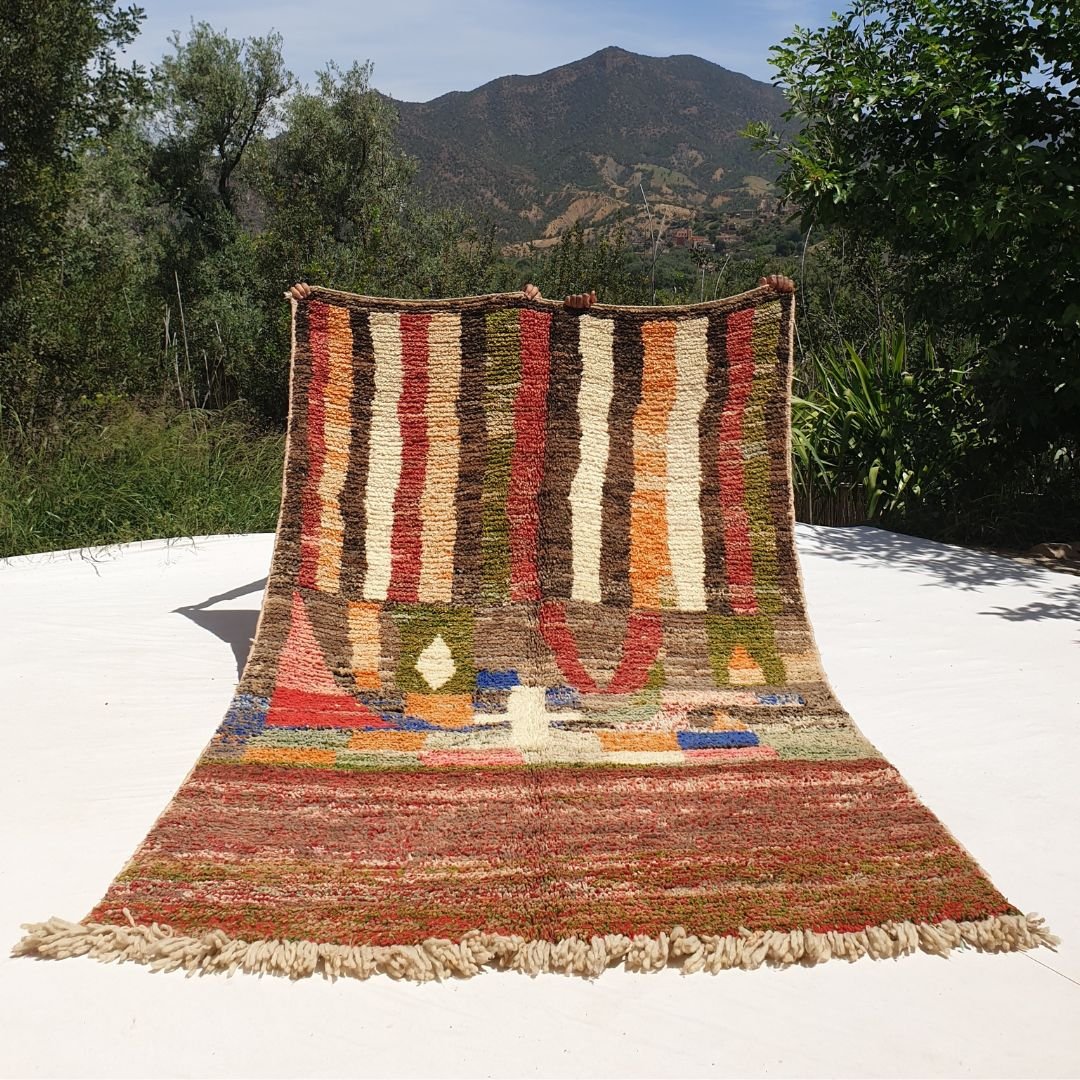 Khnaba - Boujaad Rug 5x8 | Authentic Moroccan Berber Living room & Bedroom Carpet | 5'19x8'70 Ft | 156x265 cm - OunizZ