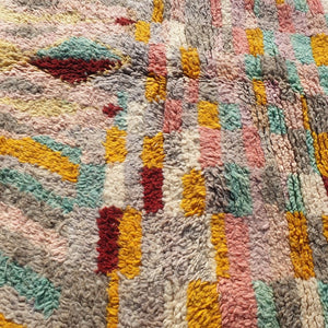 Kifala - Boujad Moroccan Rug 5x8 | Berber Colorful Handmade Carpet | 4'85x8'20 Ft | 145x249 cm - OunizZ