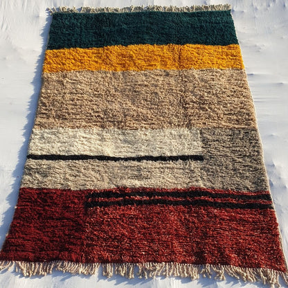 KIMMA |Shag Rug Beni Mrirt Authentic Moroccan Rug 6x9 (Super Soft Super Thick) | 6'56x9'25 Ft | 200x282 cm - OunizZ