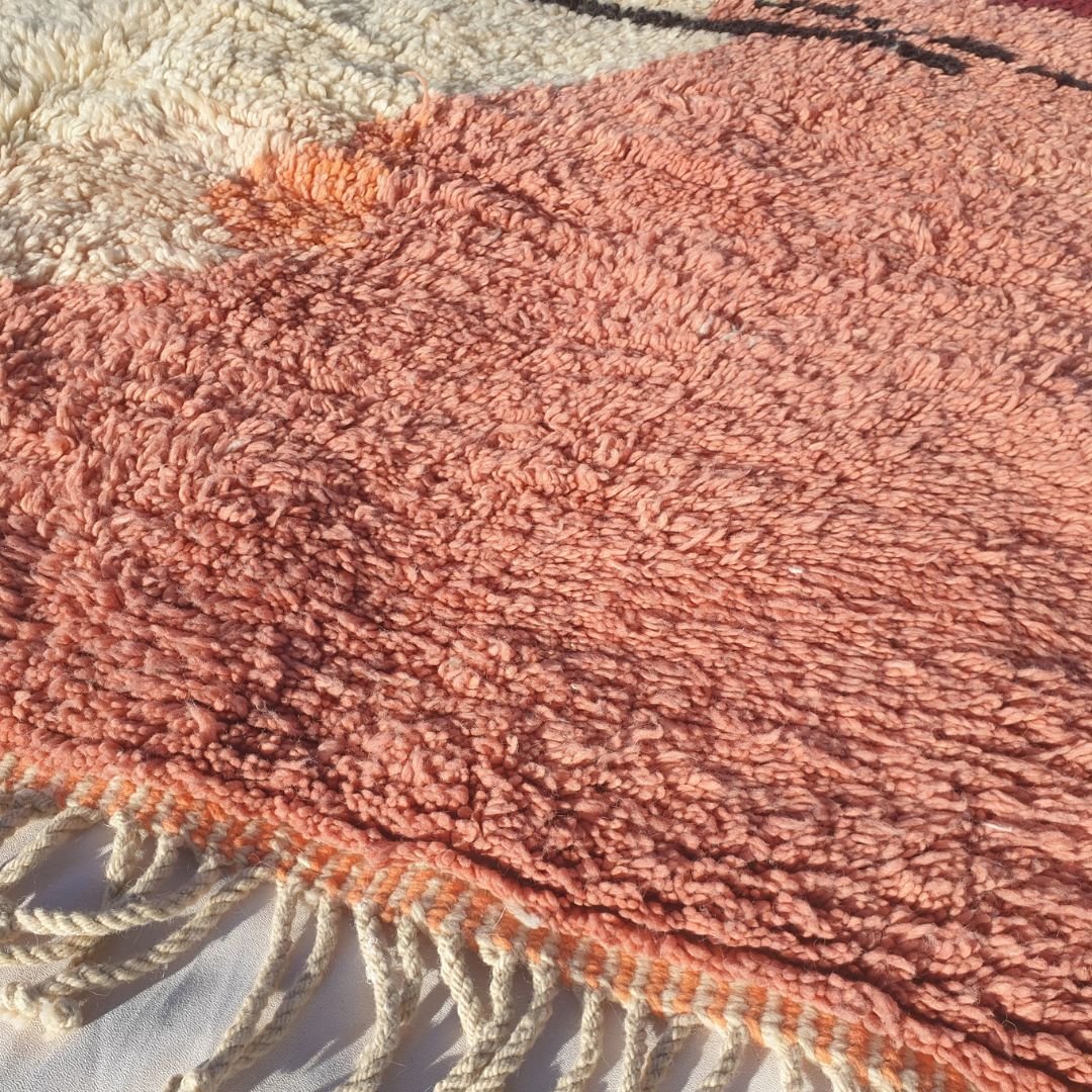 Kissmi - Abstract Beni Mrirt Luxurious 6x9 Moroccan Rug Ultra Soft & Thick | Berber Handmade Wool Carpet | 6'9"x9'4" Ft | 207x285 cm - OunizZ