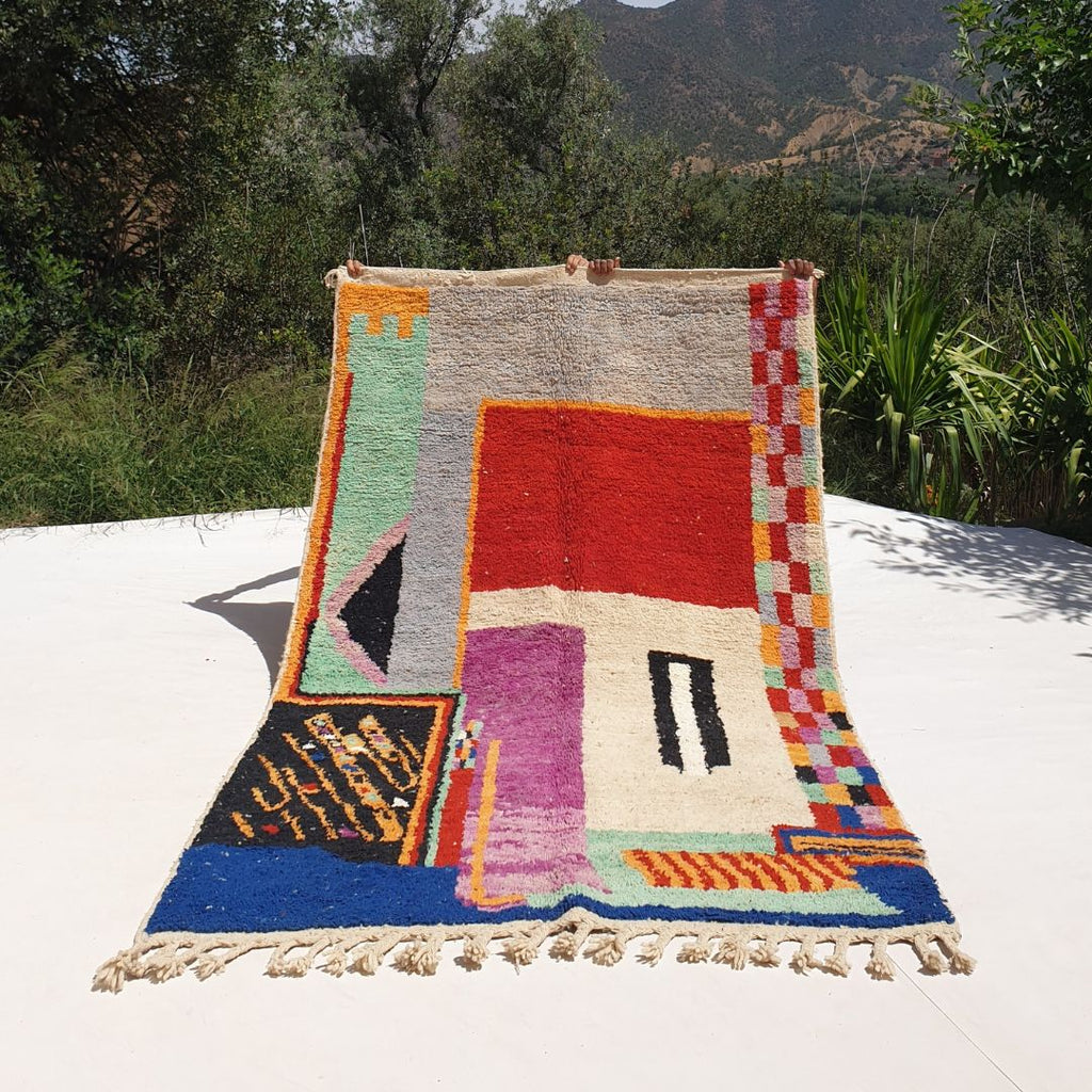 Klila - Colorful Moroccan Rug 5x8 Boujad Berber | Authentic Berber Living room & Bedroom Rug | 5x8'07 Ft | 152x246 cm - OunizZ