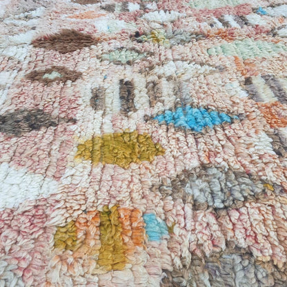 Lahnac – 6x10 Moroccan Rug – Rose Pink Boujaad Berber Handwoven Wool Carpet with Scattered Diamond Motifs | 6'2"x10'4" Ft | 188x315 cm - OunizZ