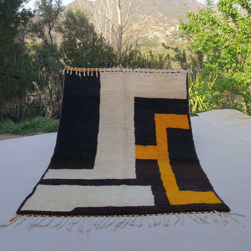 Lakma | Beni Ourain 7x10 Moroccan Rug Ultra Soft | Handmade Berber Wool Carpet | 7'15x10'14 Ft | 218x309 cm - OunizZ