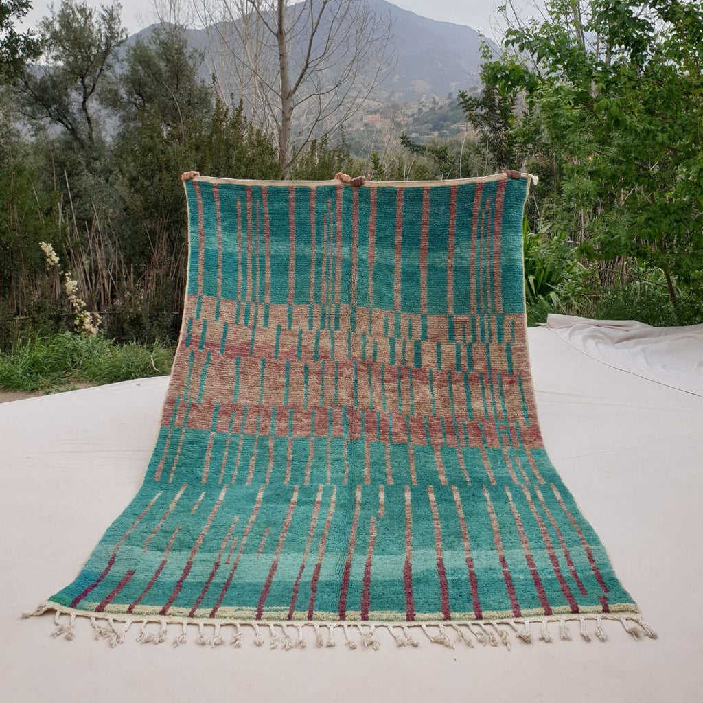 Lakwa - Boujad Rug 6x10 Moroccan Handmade | Authentic Berber Living room & Bedroom Rug | 6'30x10 Ft | 192x304 cm - OunizZ