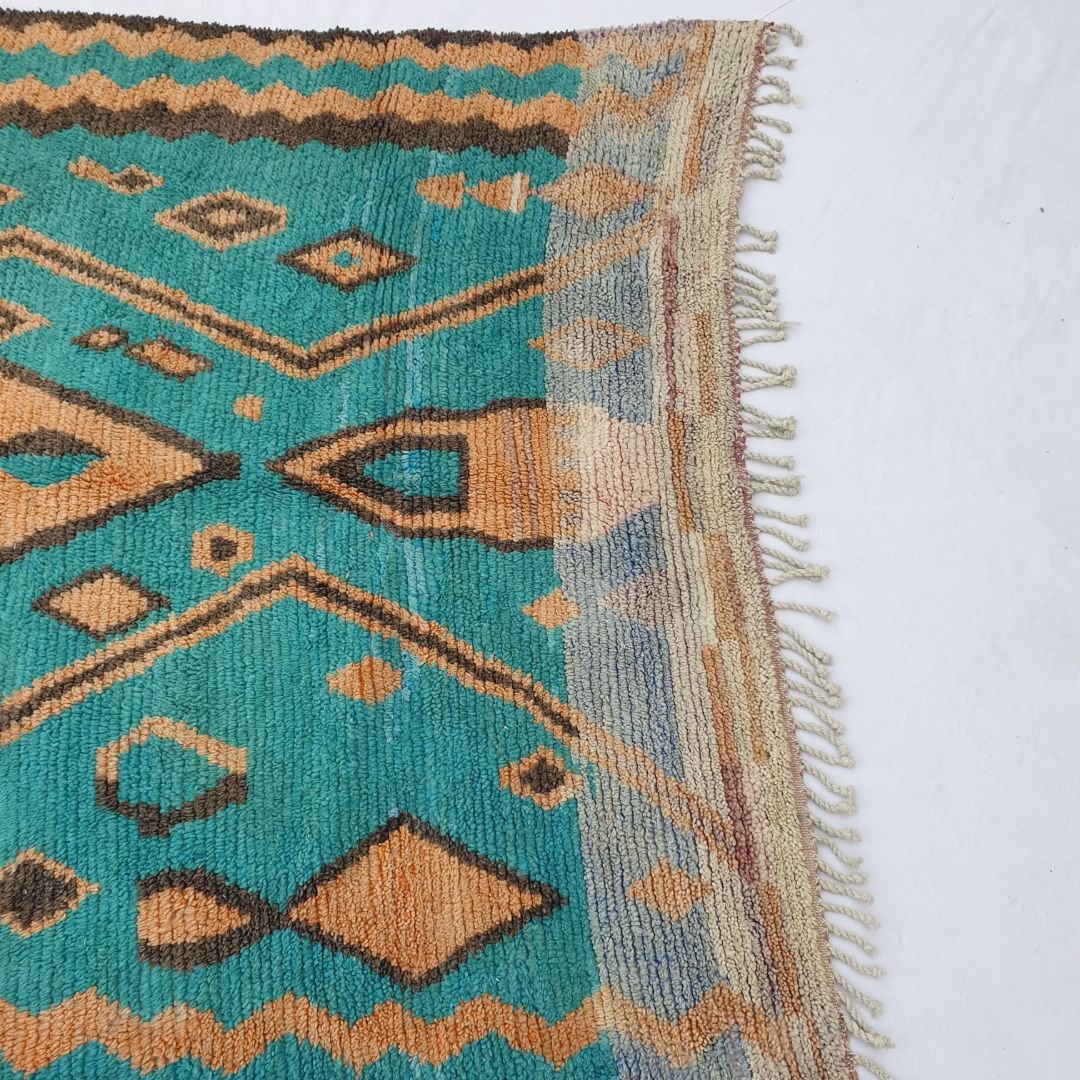 Lalaki - Turquois Boujad 6x10 Moroccan Rug Berber Handmade | 6'46x10'10 Ft | 197x308 cm - OunizZ