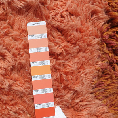 Lavme | Peach Pink Moroccan Rug 6x9 Beni Ourain Ultra Soft | Authentic Berber wool Beni Rug | 6'56x9'78 Ft | 200x298 cm - OunizZ