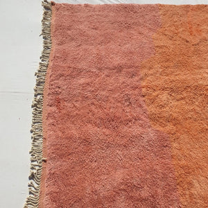 Lavme | Peach Pink Moroccan Rug 6x9 Beni Ourain Ultra Soft | Authentic Berber wool Beni Rug | 6'82x9'84 Ft | 208x300 cm - OunizZ