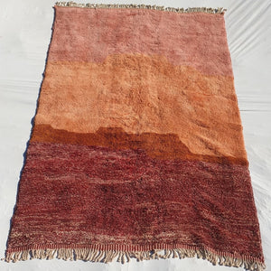 Lavme | Peach Pink Moroccan Rug 6x9 Beni Ourain Ultra Soft | Authentic Berber wool Beni Rug | 6'82x9'84 Ft | 208x300 cm - OunizZ