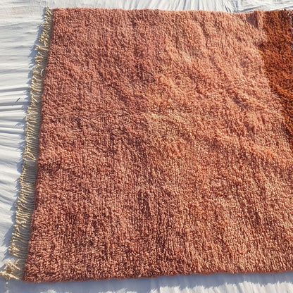 Lavme | Peach Pink Moroccan Rug 7x10 Beni Ourain Ultra Soft | Authentic Berber wool Beni Rug | 7'19x10' Ft | 219x303 cm - OunizZ