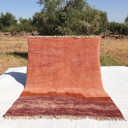 Lavme | Peach Pink Moroccan Rug 7x9 Beni Ourain Ultra Soft | Authentic Berber wool Beni Rug | 7'22x9'58 Ft | 220x292 cm - OunizZ