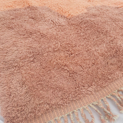Lavmi | Luxurious Sunset Gradient Beni Mrirt Rug – Terracotta Peach Lavender Shag Wool Carpet | Custom - Rug (Made to Order) - OunizZ