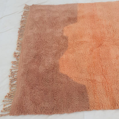 Lavmi | Luxurious Sunset Gradient Beni Mrirt Rug – Terracotta Peach Lavender Shag Wool Carpet | Custom - Rug (Made to Order) - OunizZ