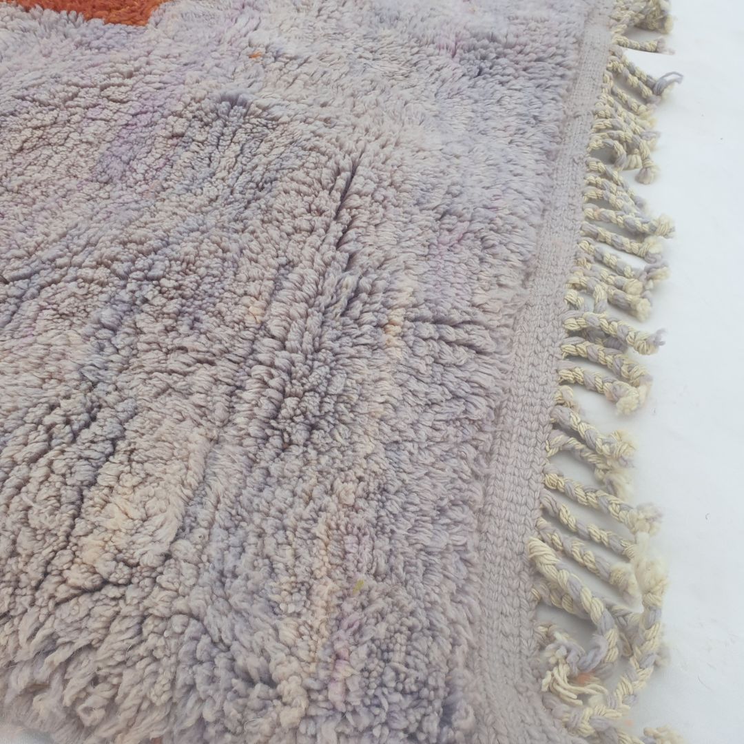 Lavmi | Luxurious Sunset Gradient Beni Mrirt Rug – Terracotta Peach Lavender Shag Wool Carpet | Custom - Rug (Made to Order) - OunizZ