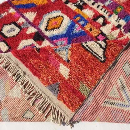 Laysa | Red Moroccan Rug Berber Beni Ourain for Living Room or Bedroom | 8'20x9'58 Ft | 250x292 cm - OunizZ