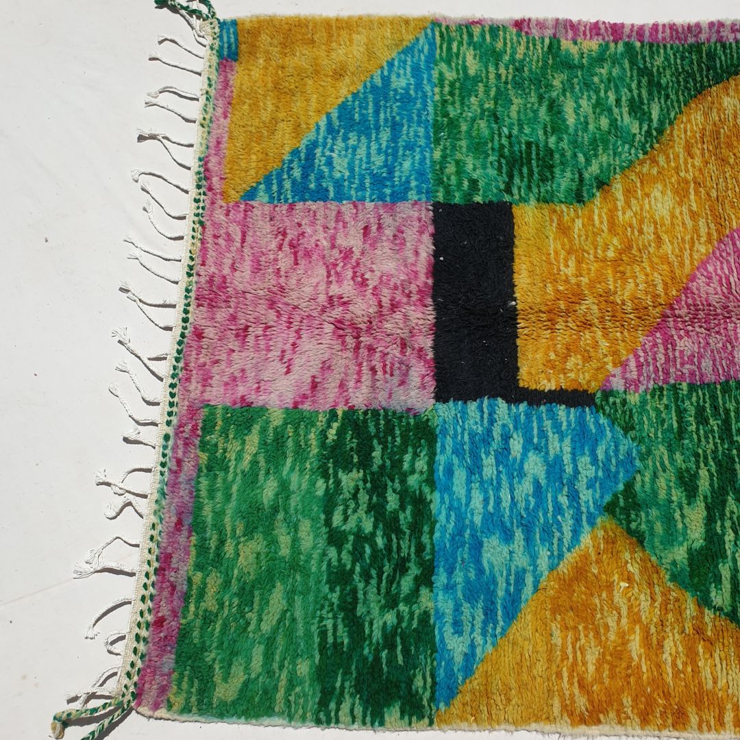 Liwana | Authentic Beni Ourain 5x8 Colorful Moroccan Rug | Handmade Berber Wool Carpet | 5'35x8'17 Ft | 163x249 cm - OunizZ