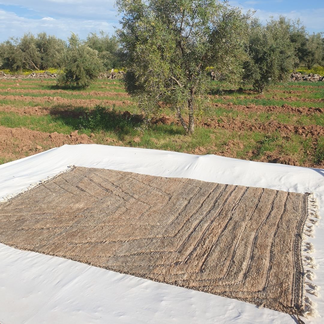 Malma | 7x11 Beni Ourain Moroccan Rug - Soft Cream Plush Shag Wool Berber Carpet | 7'1"x11'1" Ft | 217x340 cm - OunizZ