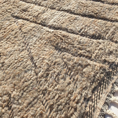 Malma | 7x11 Beni Ourain Moroccan Rug - Soft Cream Plush Shag Wool Berber Carpet | 7'1"x11'1" Ft | 217x340 cm - OunizZ