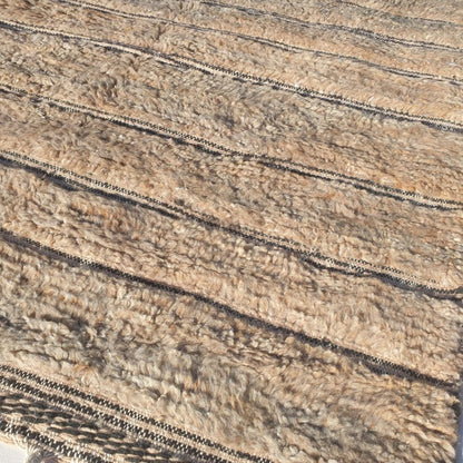 Malma | 7x11 Beni Ourain Moroccan Rug - Soft Cream Plush Shag Wool Berber Carpet | 7'1"x11'1" Ft | 217x340 cm - OunizZ