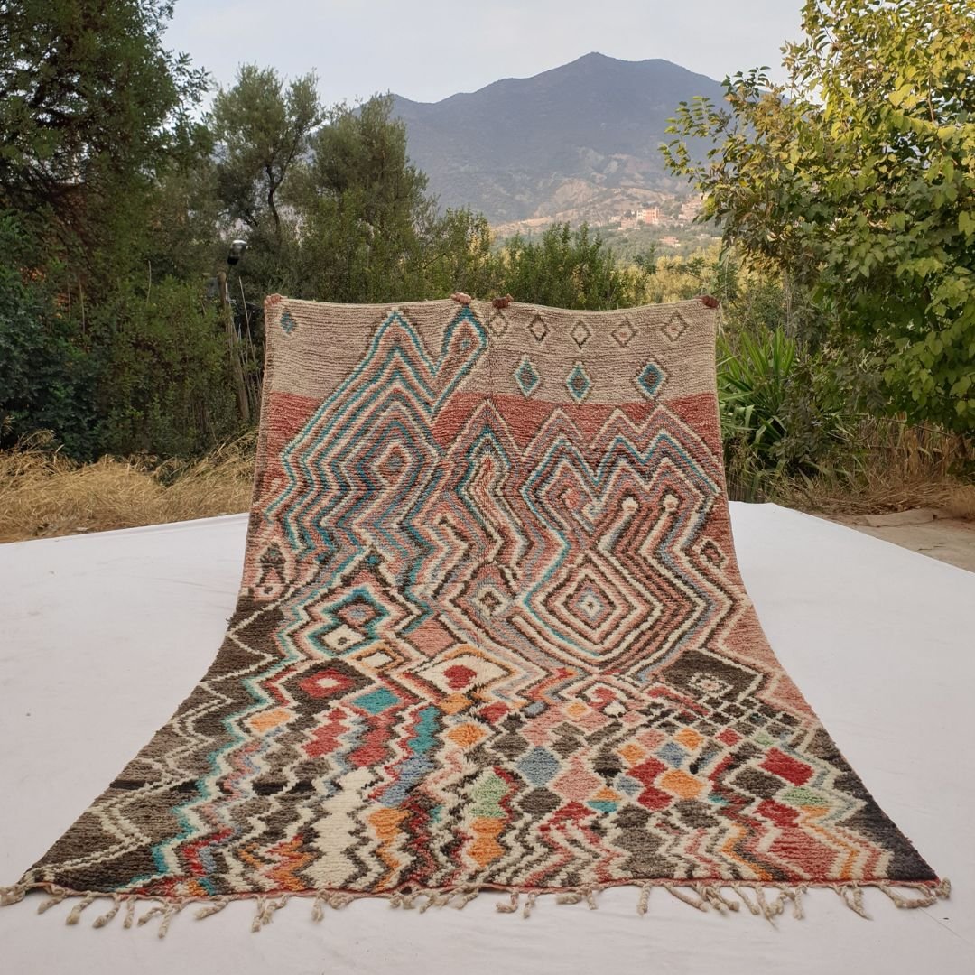 Marfta - Colorful Boujad 7x11 Moroccan Rug Berber Handmade | 7'x11'09 Ft | 214x338 cm - OunizZ