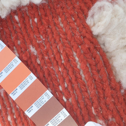 Mitra | 5x8 Beni Ourain Moroccan Rug - Super Soft Ivory Plush Shag with Burnt Orange Vertical Stripes Wool Berber Carpet | 5'2"x8'6" ft | 158x260 cm - OunizZ