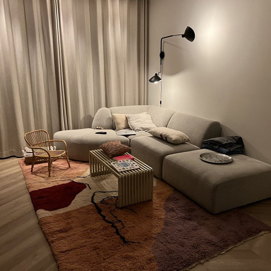 Moroccan Beni rug Ultra Soft & Thick | 10'4x6'1 Ft | 3,2x1,9 m | KISSMI | Moroccan Colorful Beni Mrirt Rug | 100% wool handmade - OunizZ