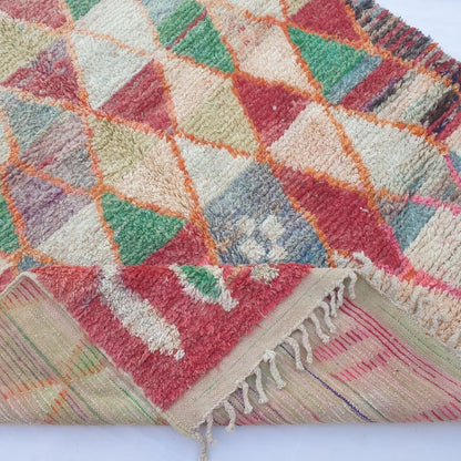 Motaca – 6x9 Moroccan Rug – Multicolour Harlequin Triangle Boujad Berber Handwoven Wool Carpet | 6'6"x9'10" Ft | 200x300 cm - OunizZ